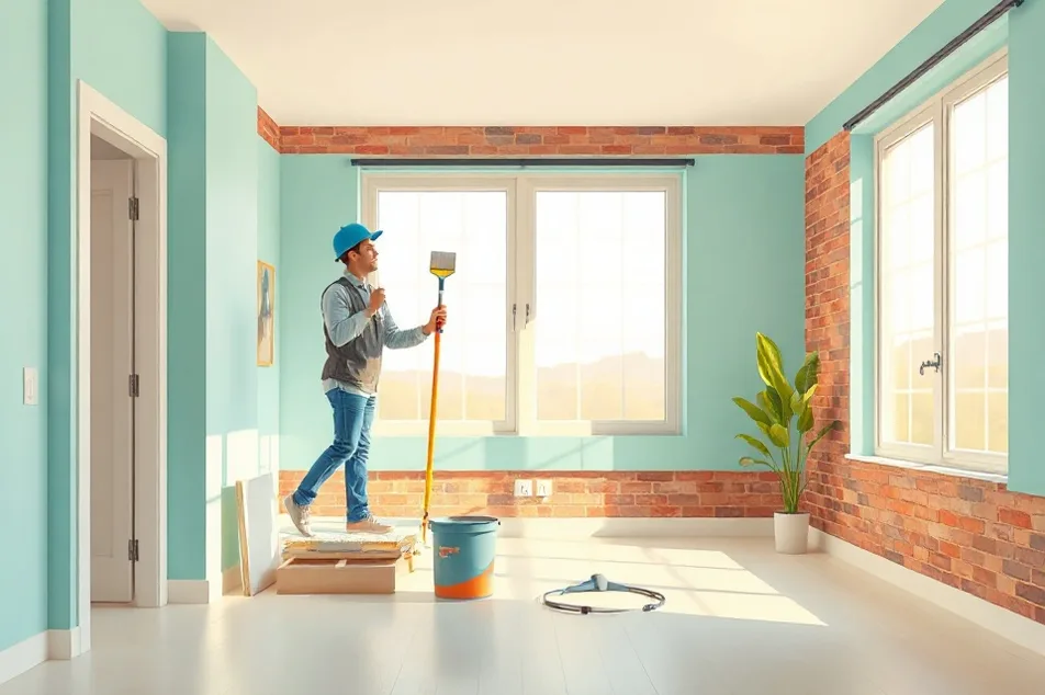 Intérieur rénové après travaux de peinture à Vétraz-Monthoux